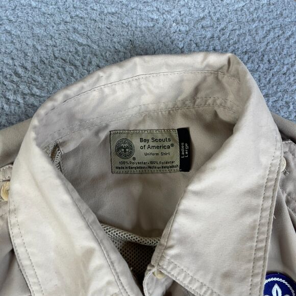 Boy Scouts Shirt Boy Large Micro Fiber Uniform Shirt BSA Polyester Calif Patches - Picture 6 of 13